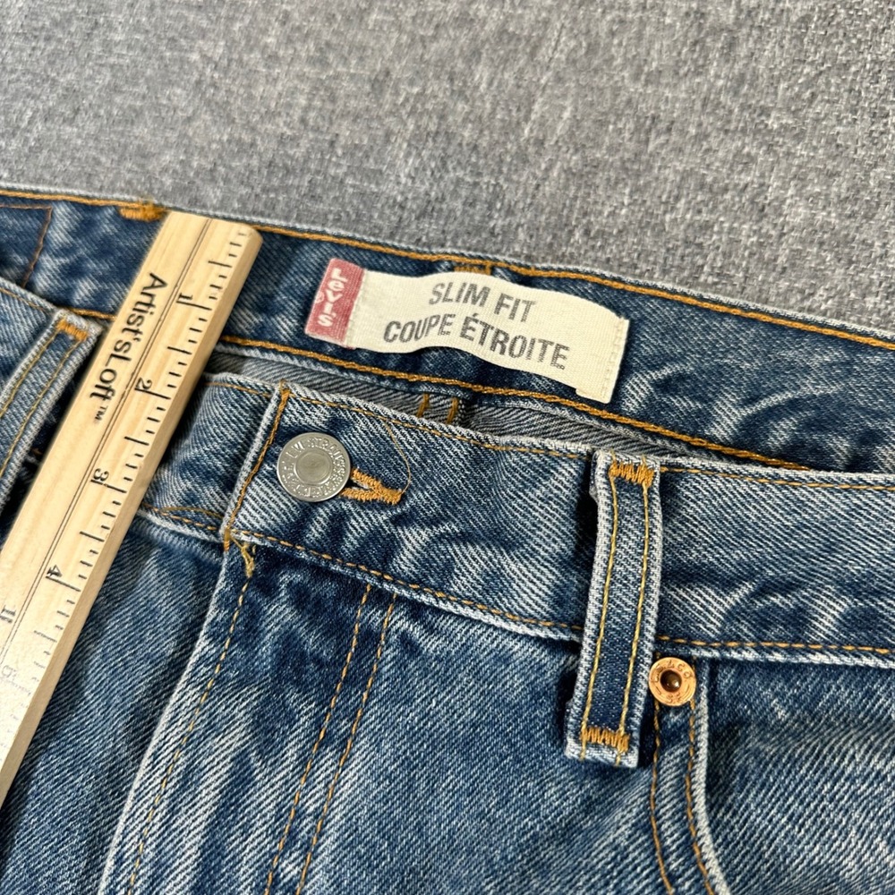 Levis 516 Slim Fit Straight Leg Jeans Mens 36x30 Blue Denim Vintage Made Canada - Picture 8 of 10